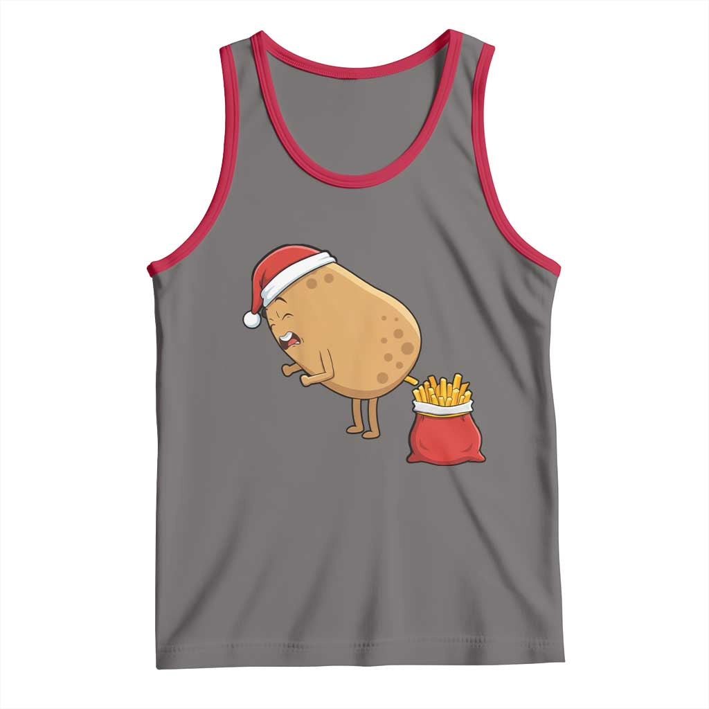 Funny French Fries Christmas Tank Top Potato Food Eaters TS14 Deep Heather Red Print Your Wear