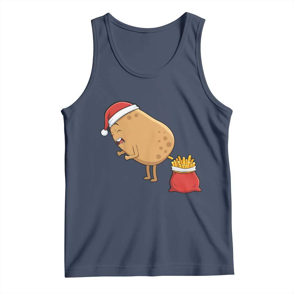 Funny French Fries Christmas Tank Top Potato Food Eaters TS14 Navy Print Your Wear