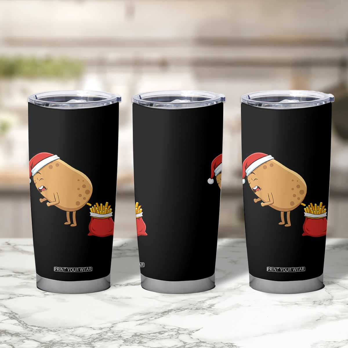Funny French Fries Christmas Tumbler Cup Potato Food Eaters TS14 Print Your Wear