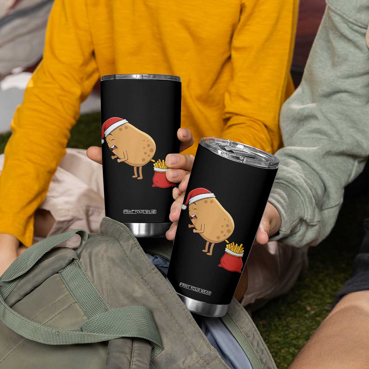 Funny French Fries Christmas Tumbler Cup Potato Food Eaters TS14 Print Your Wear