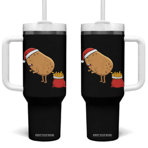 Funny French Fries Christmas Tumbler With Handle Potato Food Eaters TS14 One Size: 40 oz Black Print Your Wear