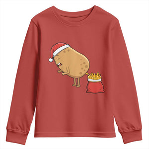 Funny French Fries Christmas Youth Sweatshirt Potato Food Eaters TS14 Red Print Your Wear