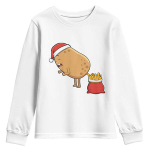 Funny French Fries Christmas Youth Sweatshirt Potato Food Eaters TS14 White Print Your Wear