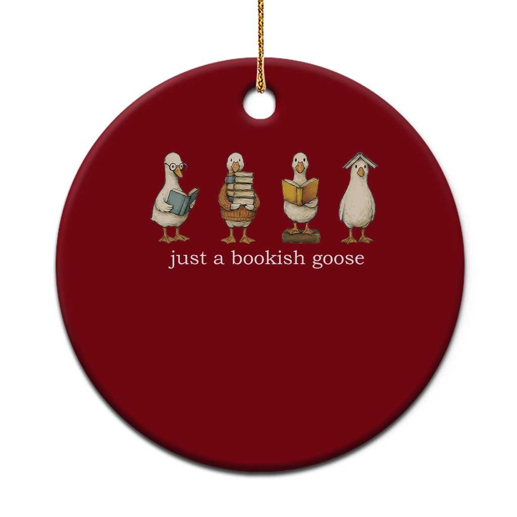 Silly Goose Book Club Ceramic Ornament Funny Bookish Book Lover TS14 1pc Red Print Your Wear