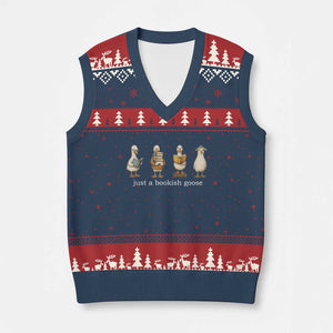 Silly Goose Book Club V-Neck Knit Sweater Vest Funny Bookish Book Lover TS14 Navy Red Print Your Wear