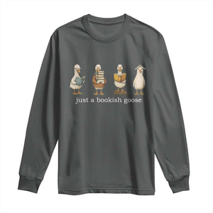 Silly Goose Book Club Long Sleeve Shirt Funny Bookish Book Lover TS14 Dark Heather Print Your Wear