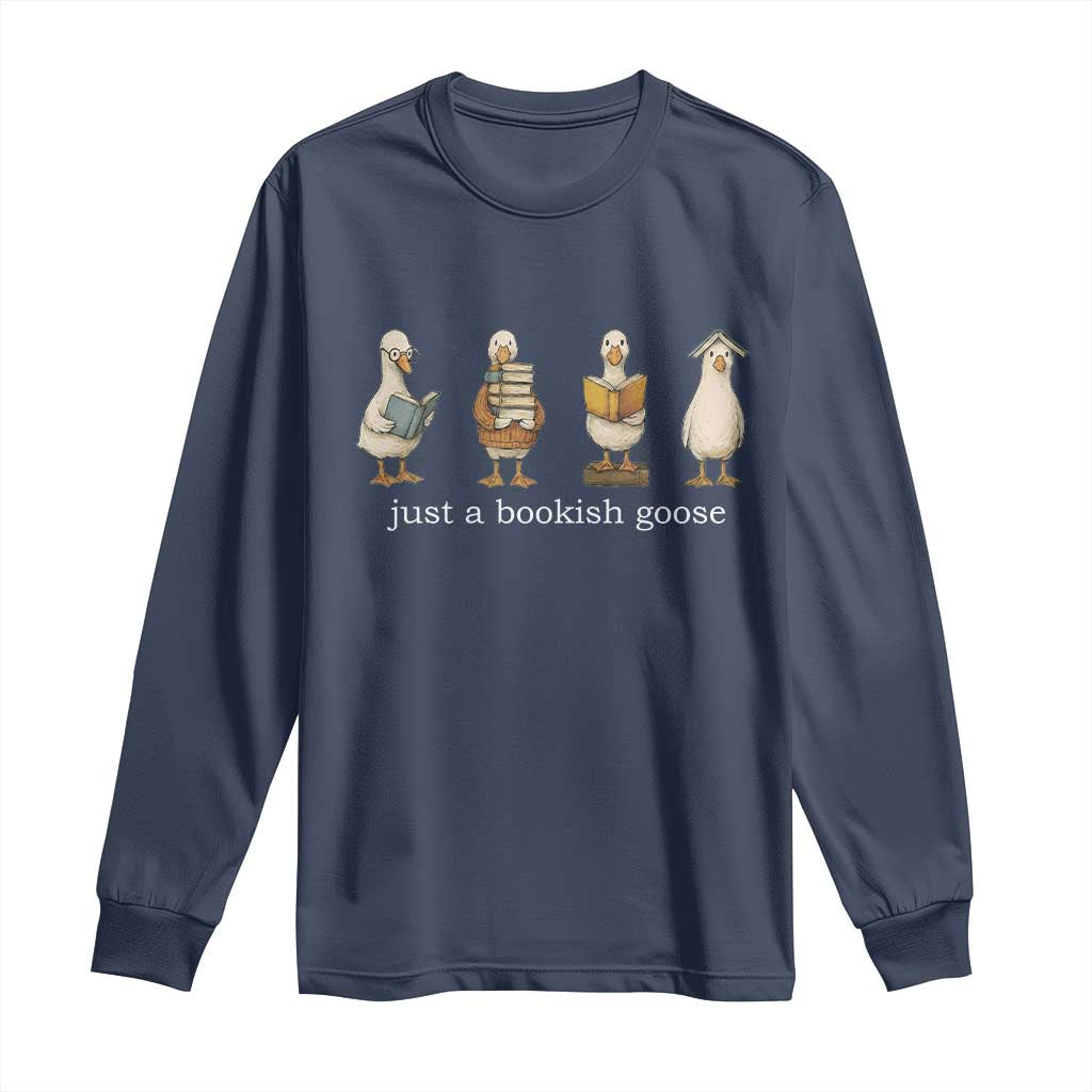 Silly Goose Book Club Long Sleeve Shirt Funny Bookish Book Lover TS14 Navy Print Your Wear