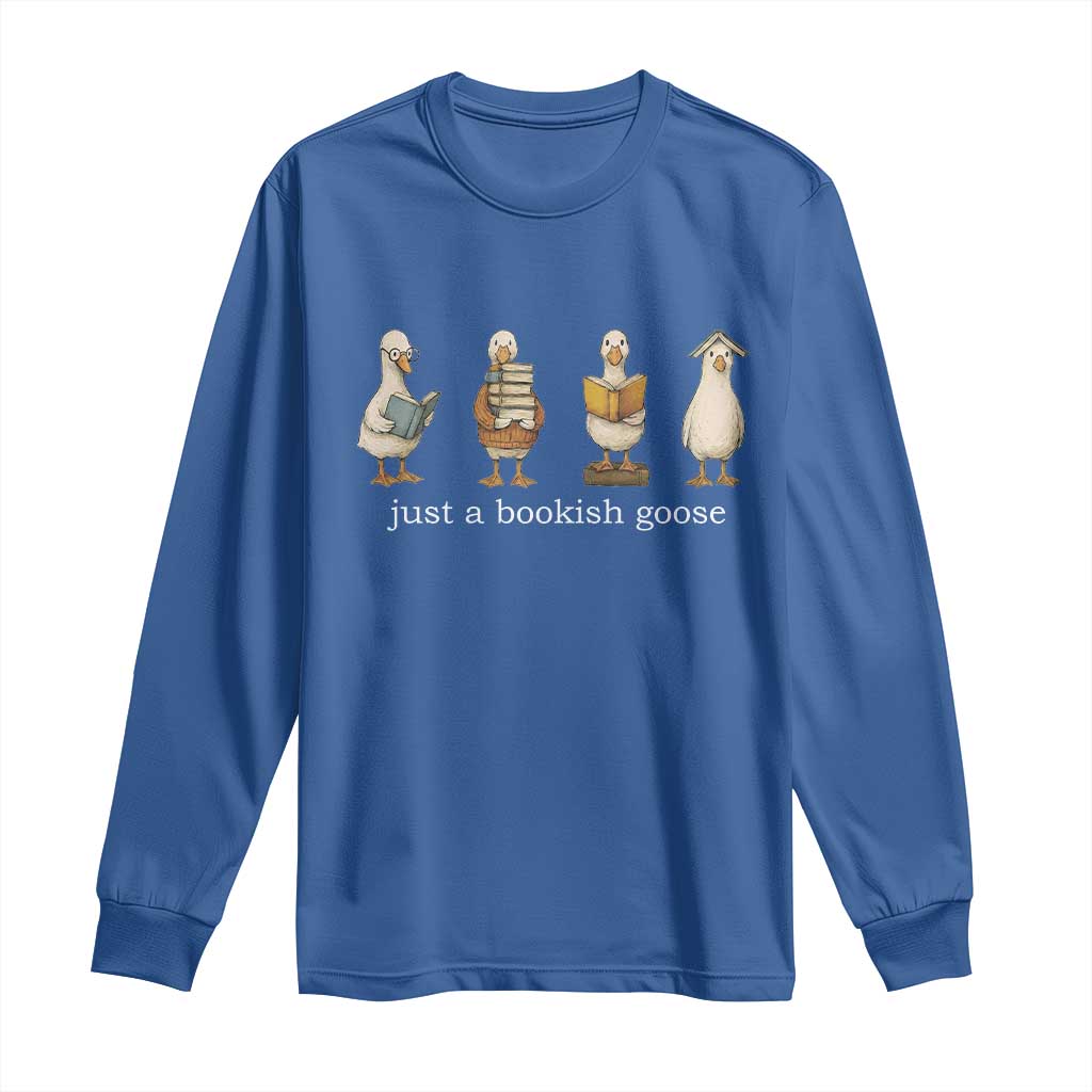Silly Goose Book Club Long Sleeve Shirt Funny Bookish Book Lover TS14 Royal Blue Print Your Wear