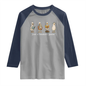 Silly Goose Book Club Raglan Shirt Funny Bookish Book Lover TS14 Sport Gray Navy Print Your Wear