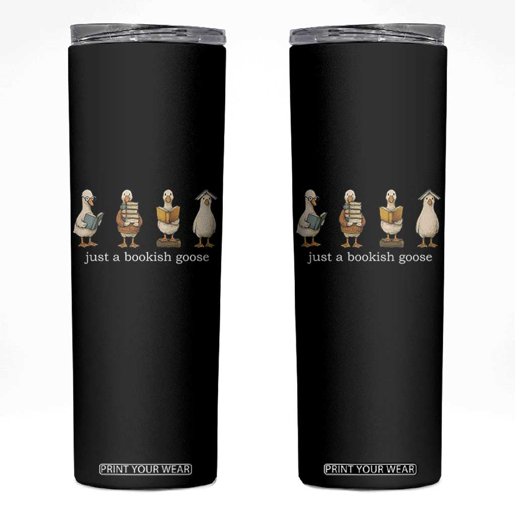 Silly Goose Book Club Skinny Tumbler Funny Bookish Book Lover TS14 Black Print Your Wear