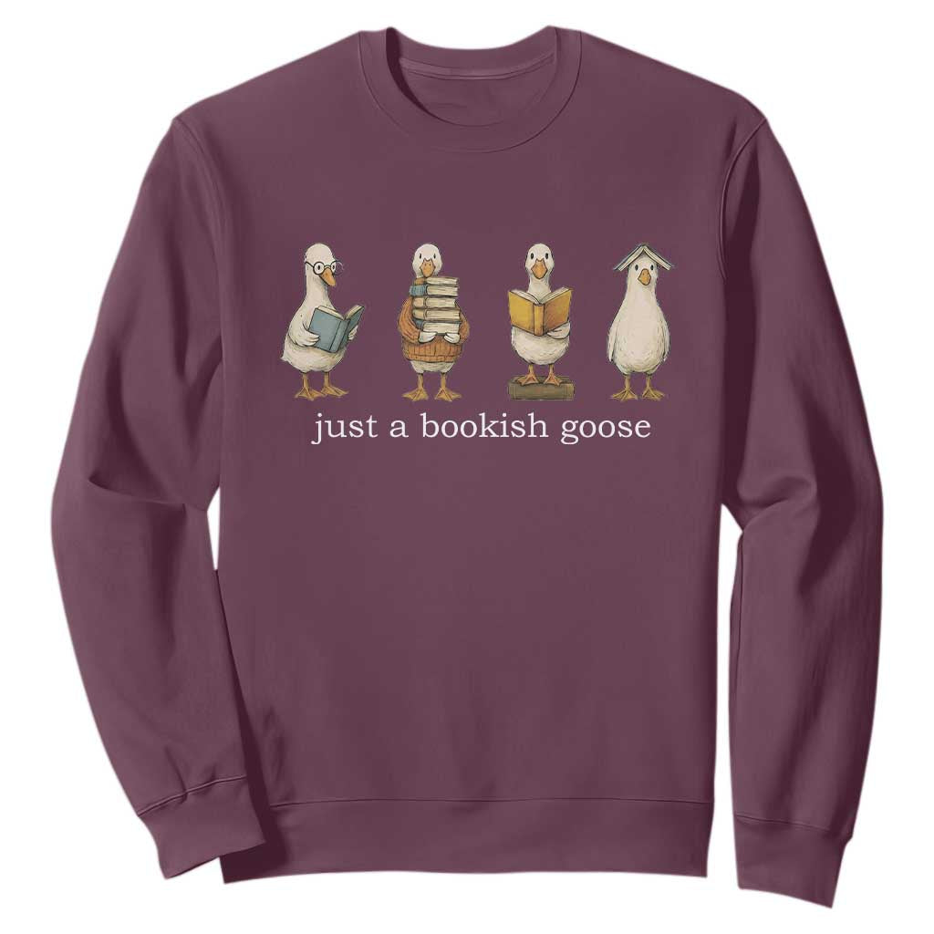 Silly Goose Book Club Sweatshirt Funny Bookish Book Lover TS14 Maroon Print Your Wear