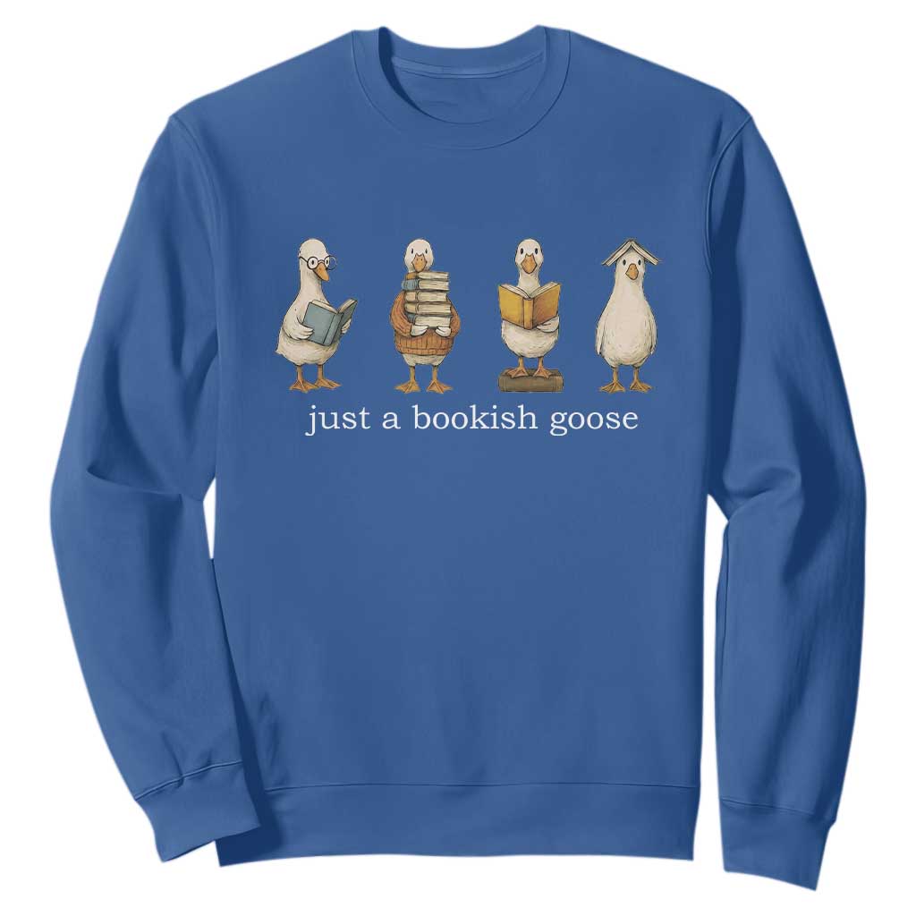 Silly Goose Book Club Sweatshirt Funny Bookish Book Lover TS14 Royal Blue Print Your Wear