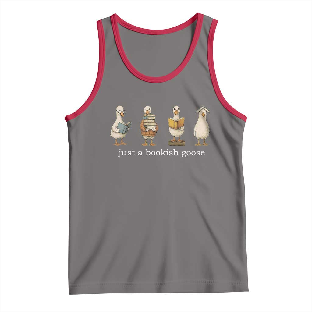 Silly Goose Book Club Tank Top Funny Bookish Book Lover TS14 Deep Heather Red Print Your Wear