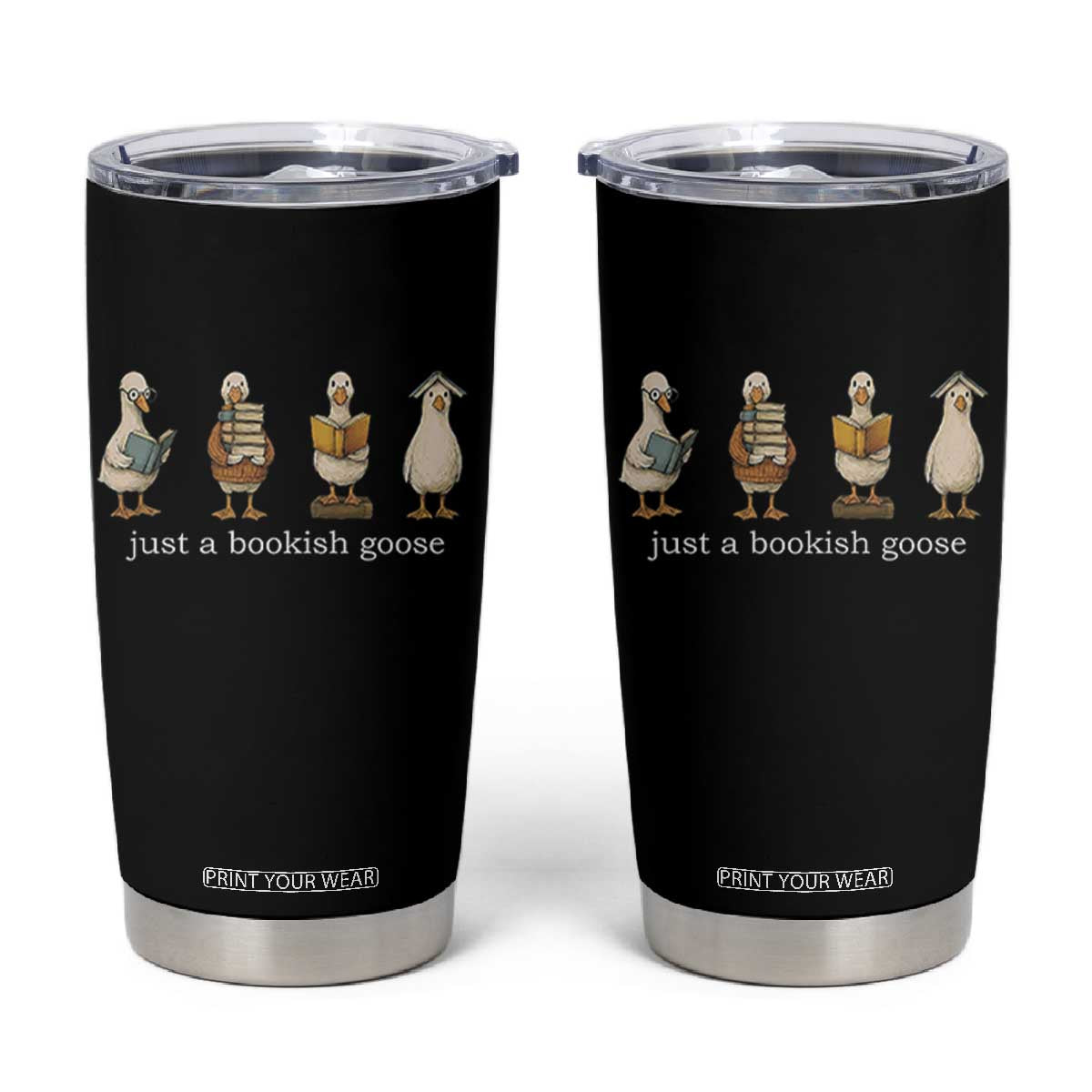 Silly Goose Book Club Tumbler Cup Funny Bookish Book Lover TS14 Black Print Your Wear