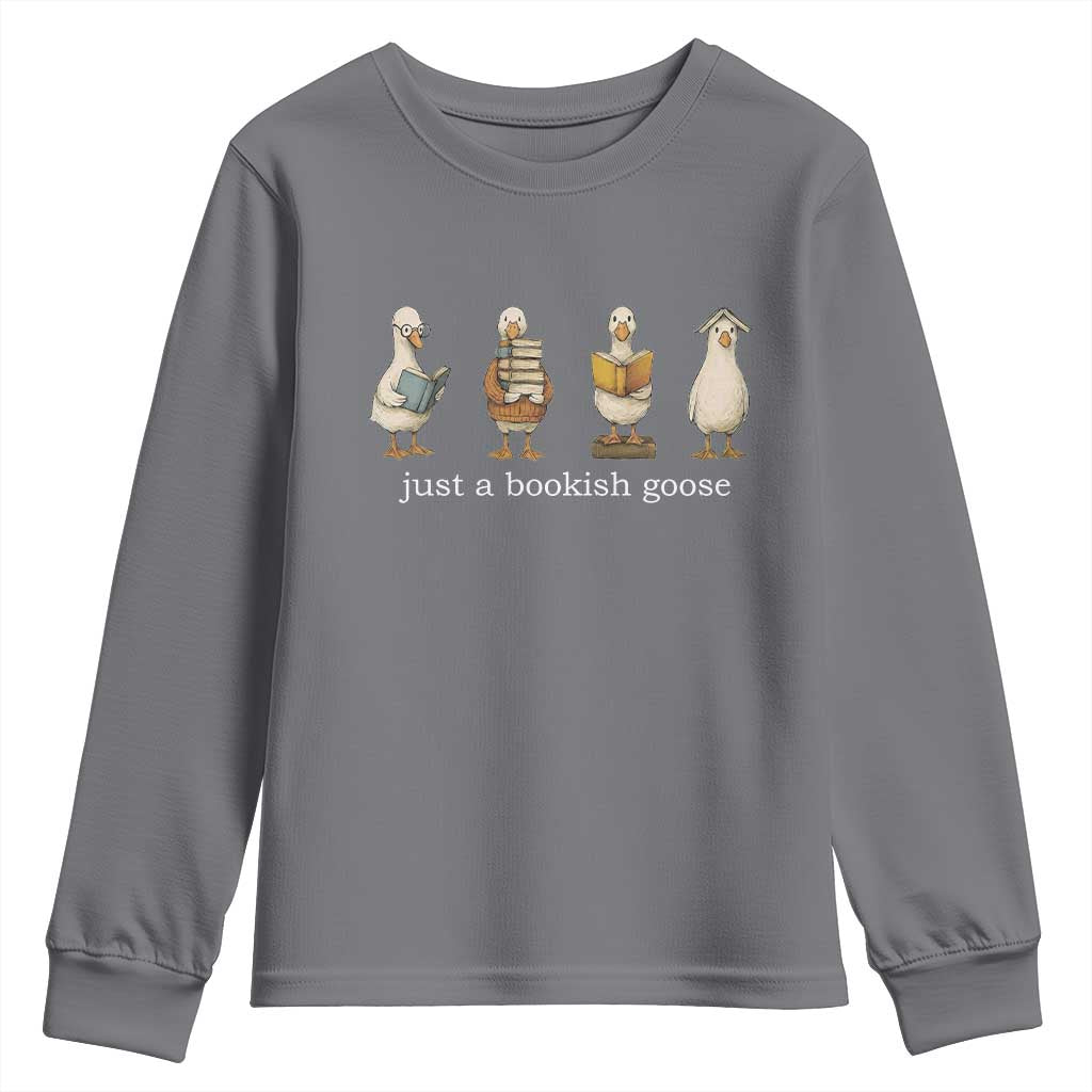 Silly Goose Book Club Youth Sweatshirt Funny Bookish Book Lover TS14 Charcoal Print Your Wear