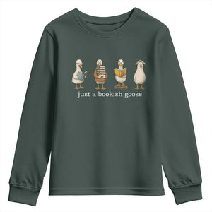 Silly Goose Book Club Youth Sweatshirt Funny Bookish Book Lover TS14 Dark Forest Green Print Your Wear