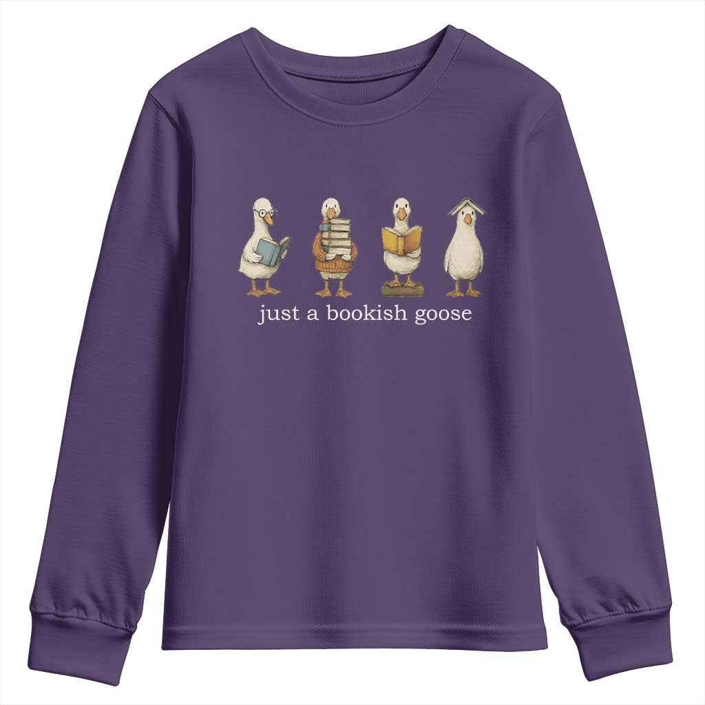 Silly Goose Book Club Youth Sweatshirt Funny Bookish Book Lover TS14 Purple Print Your Wear