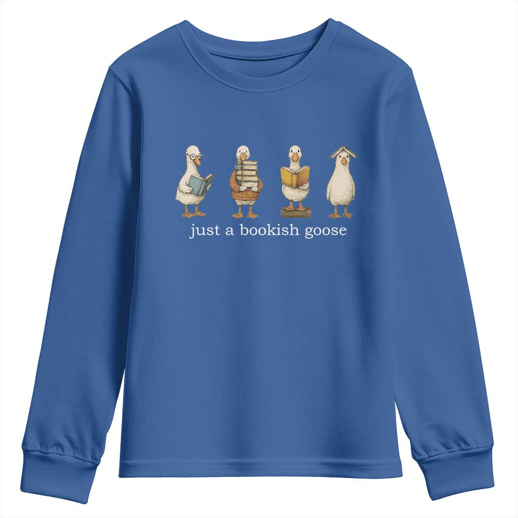 Silly Goose Book Club Youth Sweatshirt Funny Bookish Book Lover TS14 Royal Blue Print Your Wear