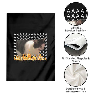 Screaming Cat Meme Garden Flag Funny Internet Gen Z Cat Lover TS14 Print Your Wear
