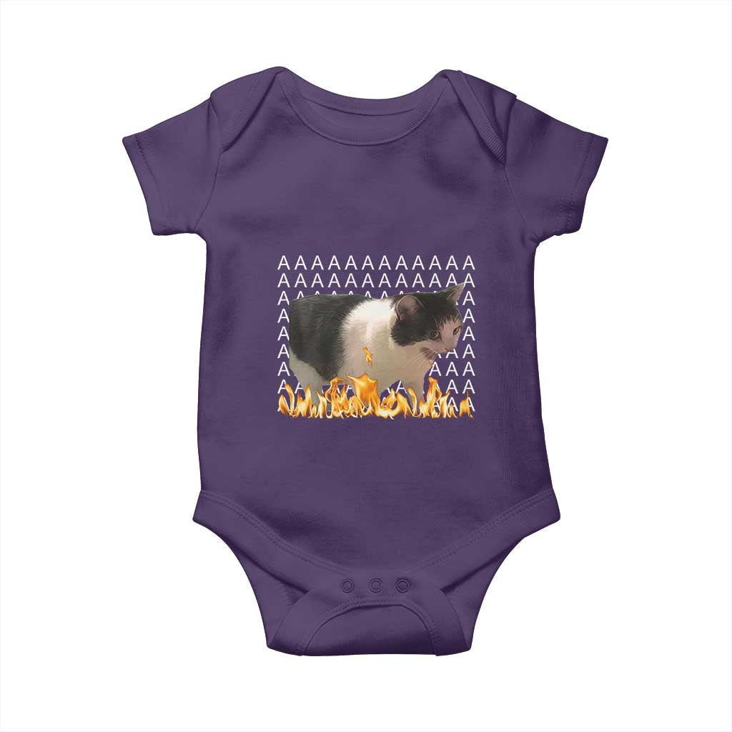 Screaming Cat Meme Baby Onesie Funny Internet Gen Z Cat Lover TS14 Purple Print Your Wear