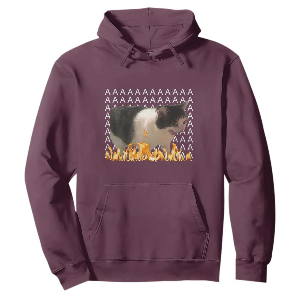 Screaming Cat Meme Hoodie Funny Internet Gen Z Cat Lover TS14 Maroon Print Your Wear