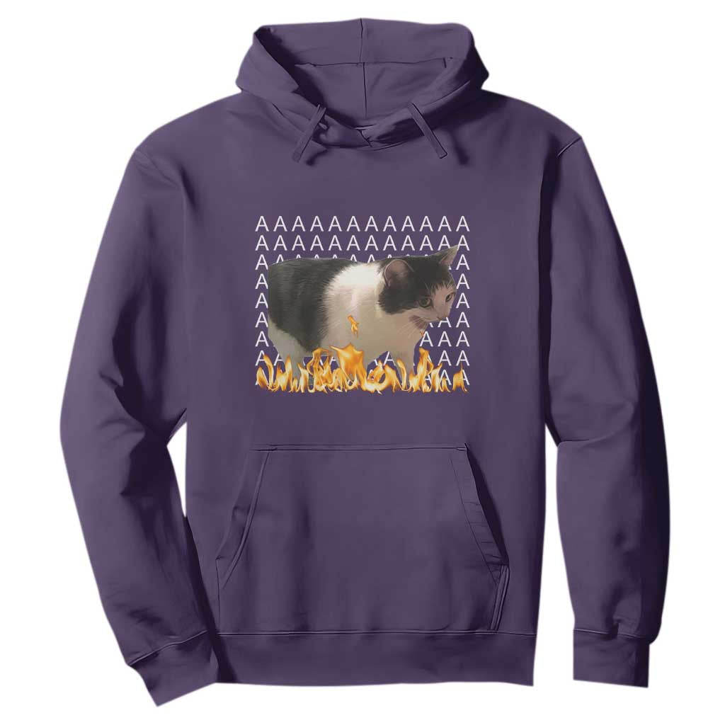 Screaming Cat Meme Hoodie Funny Internet Gen Z Cat Lover TS14 Purple Print Your Wear