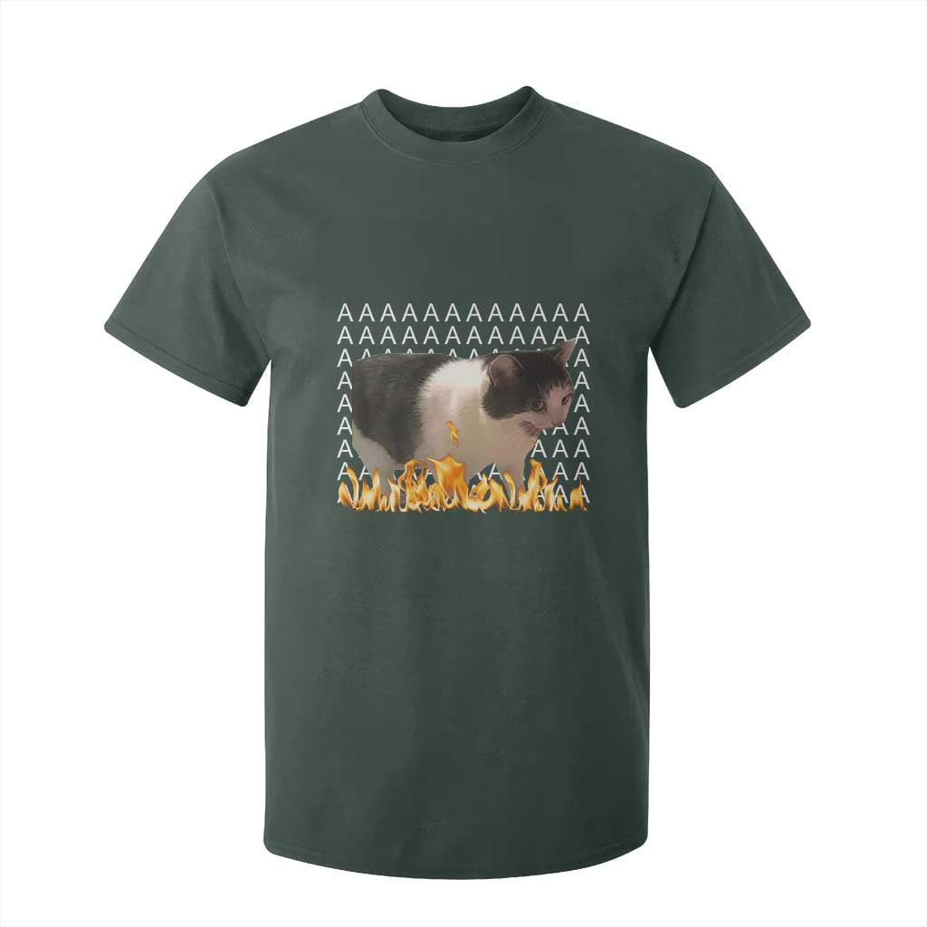 Screaming Cat Meme T Shirt For Kid Funny Internet Gen Z Cat Lover TS14 Dark Forest Green Print Your Wear