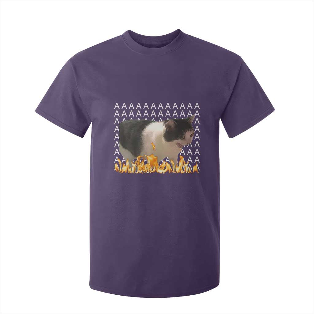 Screaming Cat Meme T Shirt For Kid Funny Internet Gen Z Cat Lover TS14 Purple Print Your Wear