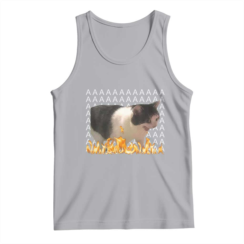 Screaming Cat Meme Tank Top Funny Internet Gen Z Cat Lover TS14 Athletic Heather Print Your Wear