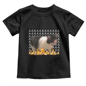 Screaming Cat Meme Toddler T Shirt Funny Internet Gen Z Cat Lover TS14 Black Print Your Wear