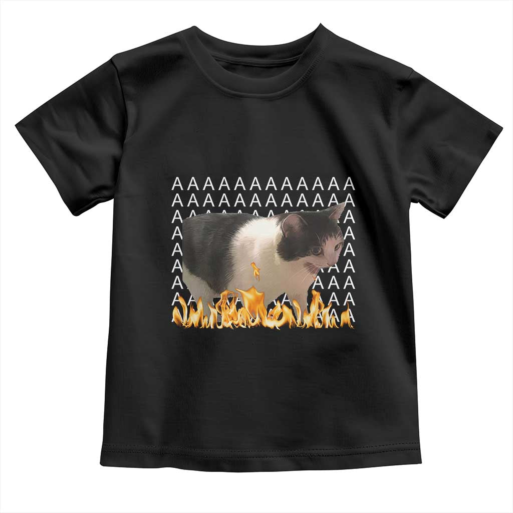 Screaming Cat Meme Toddler T Shirt Funny Internet Gen Z Cat Lover TS14 Black Print Your Wear
