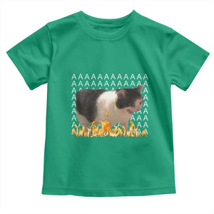 Screaming Cat Meme Toddler T Shirt Funny Internet Gen Z Cat Lover TS14 Irish Green Print Your Wear