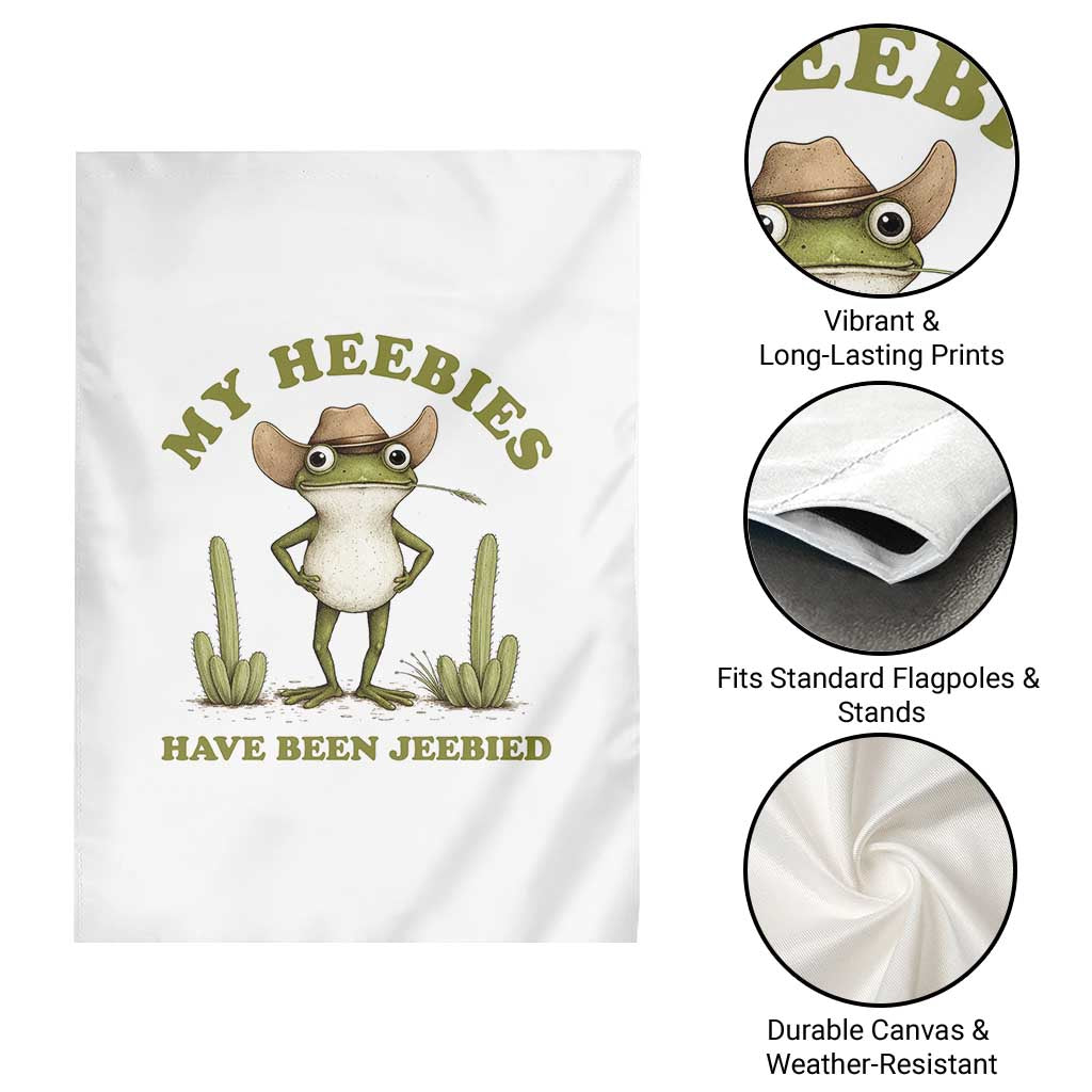 Funny Cowboy Frog Meme Garden Flag My Heebies Have Been Jeebied TS14 Print Your Wear