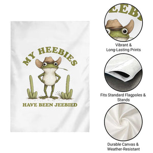 Funny Cowboy Frog Meme Garden Flag My Heebies Have Been Jeebied TS14 Print Your Wear