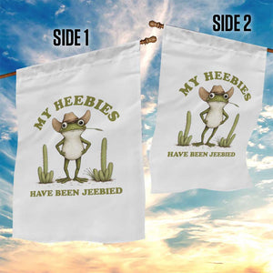 Funny Cowboy Frog Meme Garden Flag My Heebies Have Been Jeebied TS14 Print Your Wear