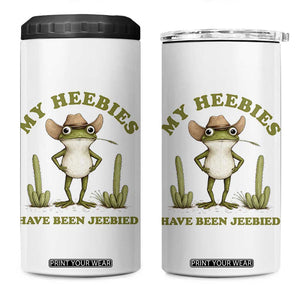 Funny Cowboy Frog Meme 4 in 1 Can Cooler Tumbler My Heebies Have Been Jeebied TS14 One Size: 16 oz White Print Your Wear