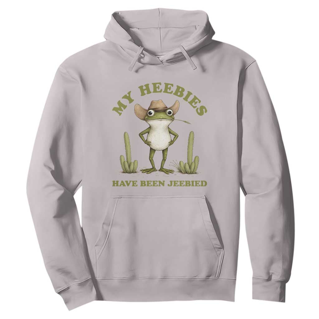 Funny Cowboy Frog Meme Hoodie My Heebies Have Been Jeebied TS14 Ice Gray Print Your Wear