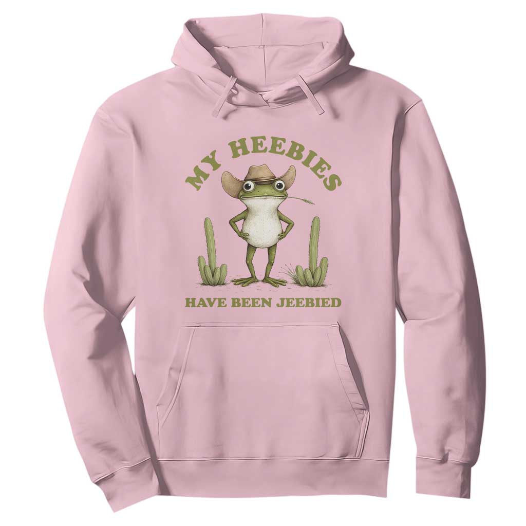 Funny Cowboy Frog Meme Hoodie My Heebies Have Been Jeebied TS14 Light Pink Print Your Wear