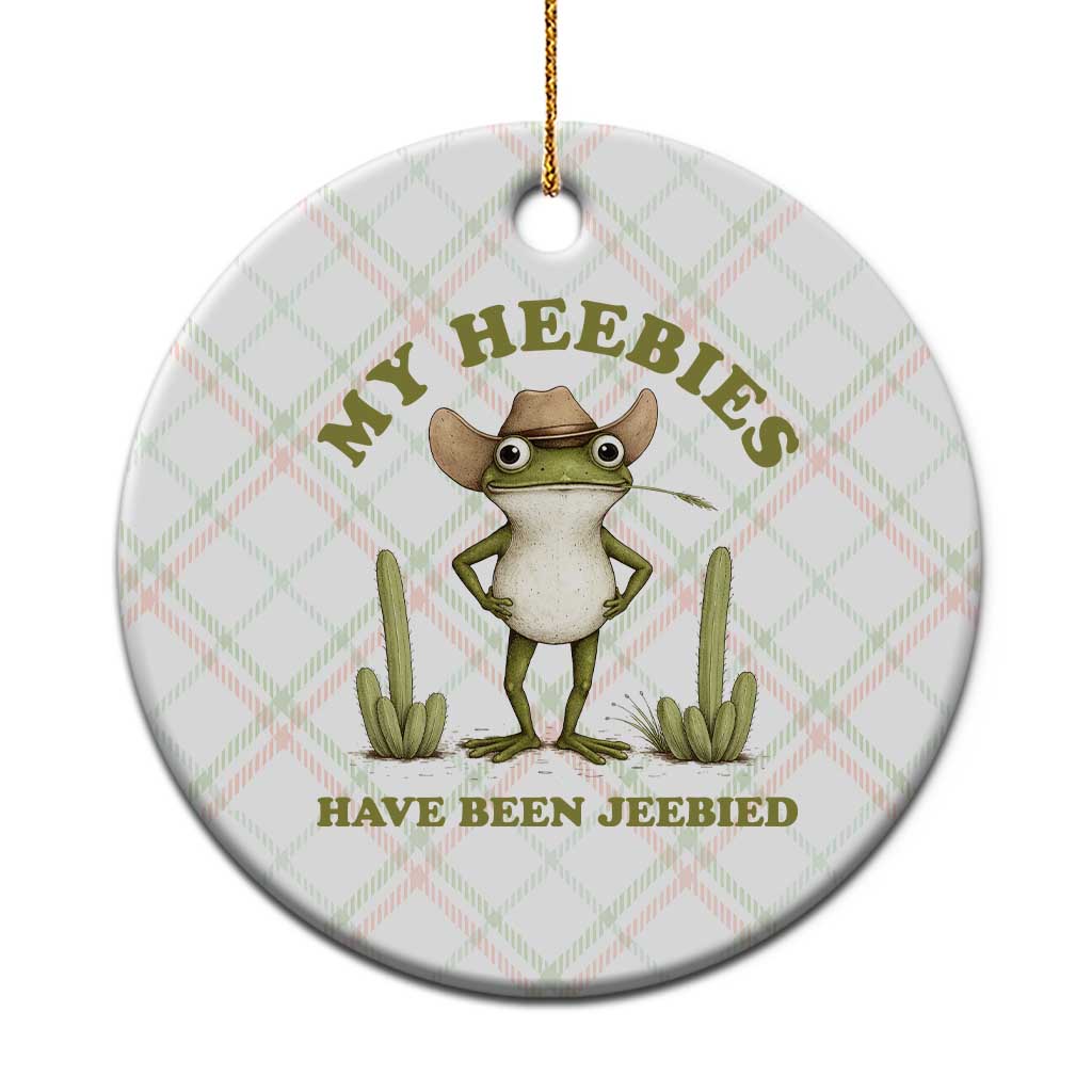 Funny Cowboy Frog Meme Ceramic Ornament My Heebies Have Been Jeebied TS14 1pc Christmas Plaid Print Your Wear