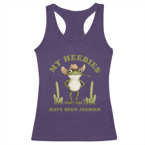Funny Cowboy Frog Meme Racerback Tank Top My Heebies Have Been Jeebied TS14 Purple Print Your Wear