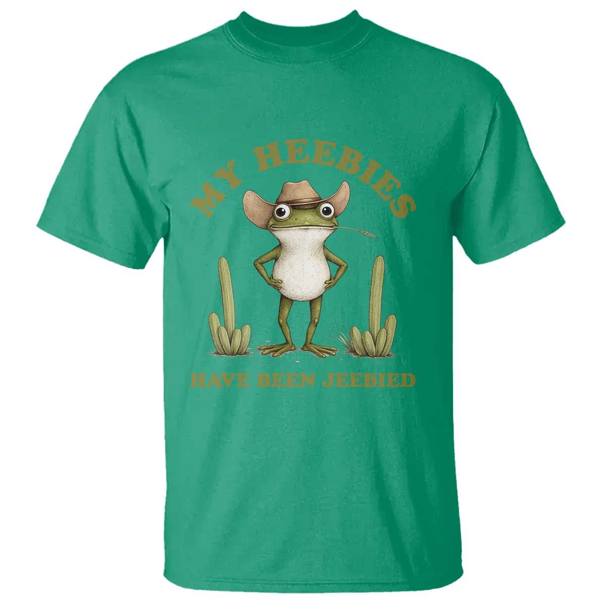 Funny Cowboy Frog Meme T Shirt My Heebies Have Been Jeebied TS14 Irish Green Print Your Wear