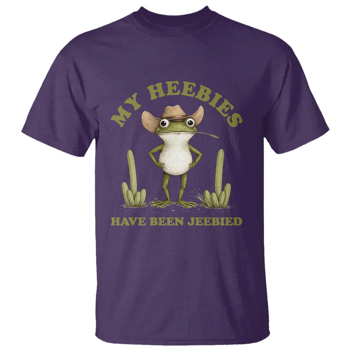 Funny Cowboy Frog Meme T Shirt My Heebies Have Been Jeebied TS14 Purple Print Your Wear