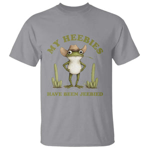 Funny Cowboy Frog Meme T Shirt My Heebies Have Been Jeebied TS14 Sport Gray Print Your Wear