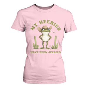 Funny Cowboy Frog Meme T Shirt For Women My Heebies Have Been Jeebied TS14 Light Pink Print Your Wear