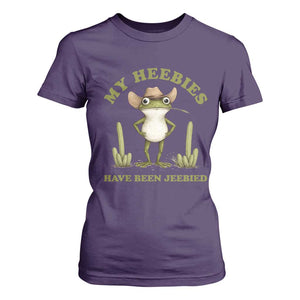 Funny Cowboy Frog Meme T Shirt For Women My Heebies Have Been Jeebied TS14 Purple Print Your Wear