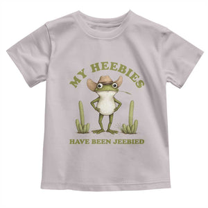 Funny Cowboy Frog Meme Toddler T Shirt My Heebies Have Been Jeebied TS14 Ice Gray Print Your Wear