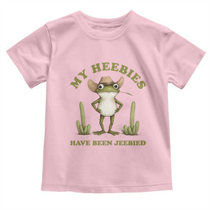 Funny Cowboy Frog Meme Toddler T Shirt My Heebies Have Been Jeebied TS14 Light Pink Print Your Wear