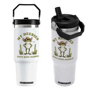 Funny Cowboy Frog Meme Flip Straw Tumbler My Heebies Have Been Jeebied TS14 One Size: 30 oz White Print Your Wear