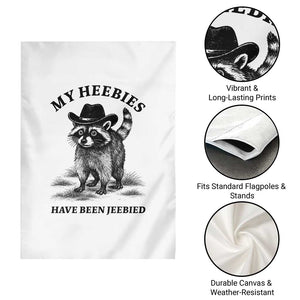 Funny Cowboy Raccoon Meme Garden Flag My Heebies Have Been Jeebied TS14 Print Your Wear