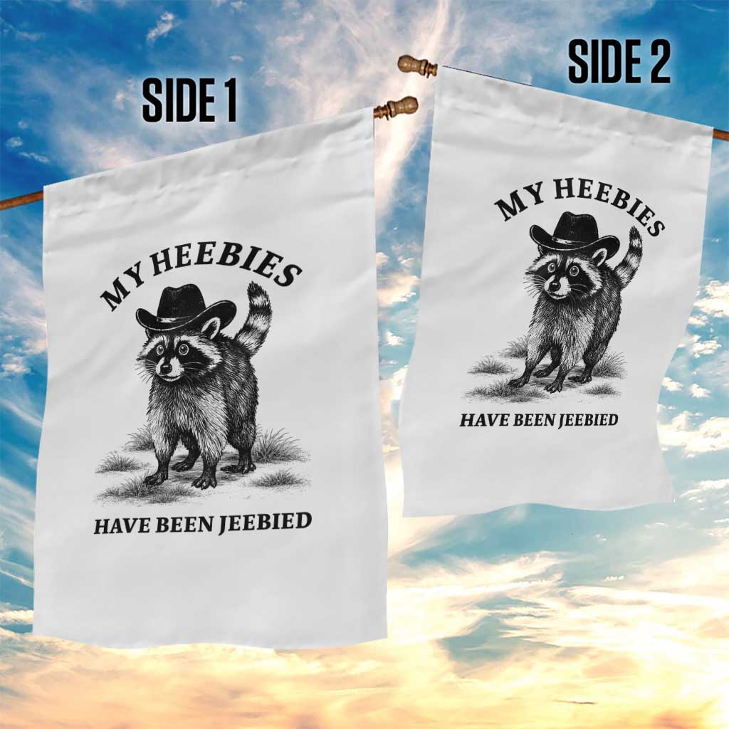 Funny Cowboy Raccoon Meme Garden Flag My Heebies Have Been Jeebied TS14 Print Your Wear